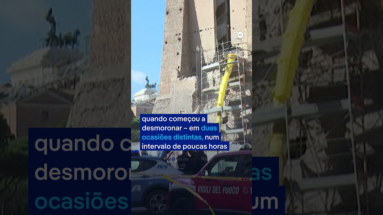 Torre medieval desaba parcialmente em Roma