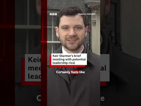 İngiltere Başbakanı Keir Starmer'ın potansiyel liderlik rakibi Wes Streeting ile kısa görüşmesi. #BBCNews