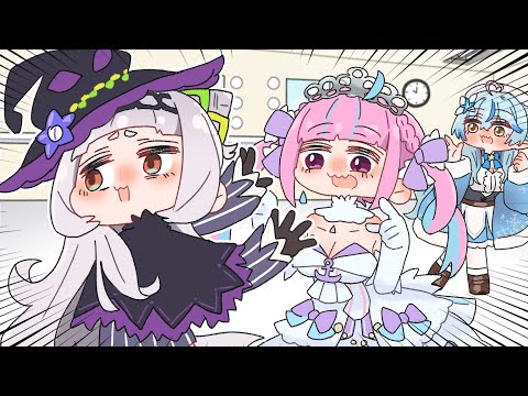 【手描き】あくたんの卒業ライブ前に花束を渡しに行くシオンちゃん【湊あくあ/紫咲シオン/ホロライブ/hololive/切り抜き】