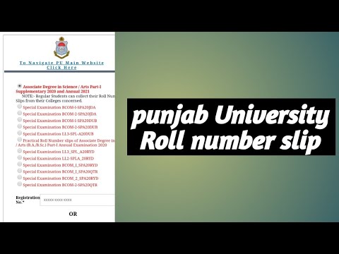 BA/BSc/ADP/ADS part - 1 punjab University roll number slip