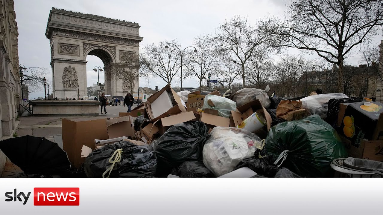 Arc de Triomphe in Paris amid mass strikes and protests