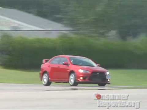 Mitsubishi EVO X Road Test at Consumer Reports test track - UCOClvgLYa7g75eIaTdwj_vg