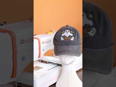 DIY Halloween Ghost Hat | Easy Embroidery Project with PooLin Machine #shorts