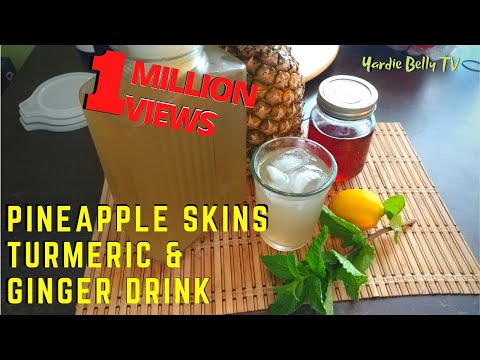 Traditional Jamaican Pineapple, Ginger Drink with Turmeric