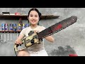 18-Year-Old Genius Girl Restores Rusty Chainsaw  Full Fix & Power Test
