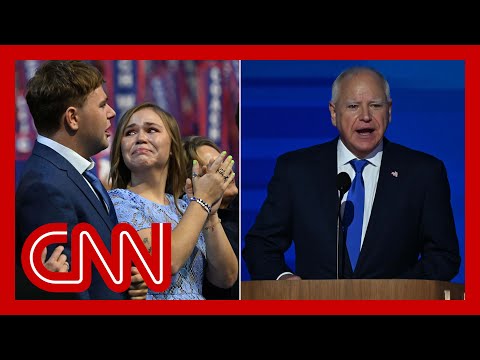 Gov. Walz’s children have emotional reaction to his DNC speech