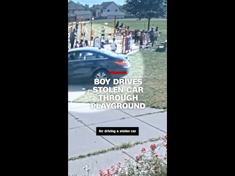 10-year-old drives stolen car through school playground