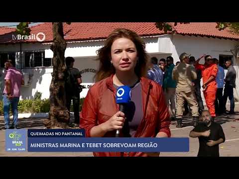 Ministras Marina e Tebet sobrevoam o Pantanal
