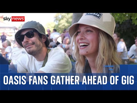 Oasis fans gather before homecoming concert at Heaton Park