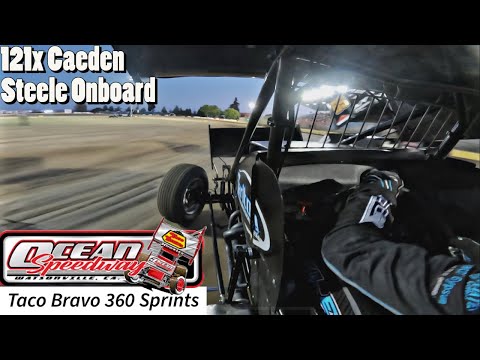 TACO BRAVO 360 SPRINT CARS | 121x CAEDEN STEELE ONBOARD A MAIN  | OCEAN SPEEDWAY | JULY 7TH, 2023 - dirt track racing video image