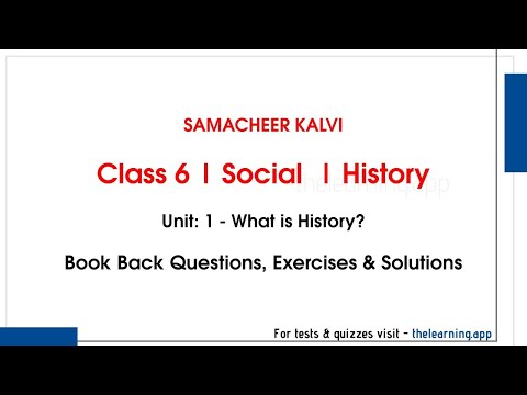 What is History? | Unit 1  | Class 6 | History | Social | Samacheer Kalvi