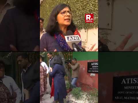 Swati Maliwal Spills Polluted Water Outside Delhi CM Atishi's Residence