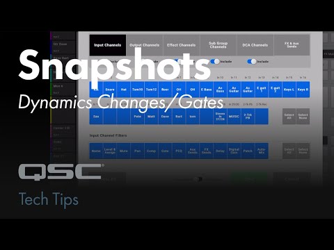 Using TouchMix Snapshots for Dynamics Changes - Gates On/Off