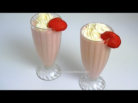 STRAWBERRY BANANA MILKSHAKE *COOK WITH FAIZA* - UCR9WXUxcp0bR9OWi5ersIHw