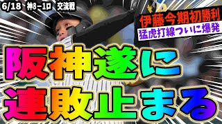 阪神7連敗遂に連敗止まる！6/18阪神ロッテ戦感想/近本好走塁連発/イトマサ今季初勝利/森下＆佐藤目覚める！【阪神/阪神タイガース/広島/プ