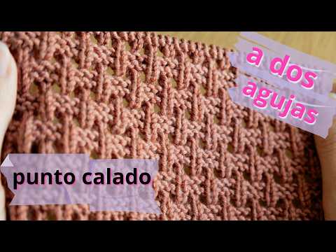 №213 🦋 hermoso punto calado a dos agujas 🧶