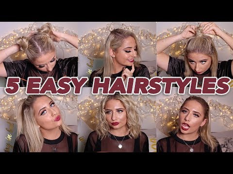 HOW TO: 5 QUICK & EASY HAIRSTYLES FOR SHORT HAIR !!  - UCFanrVWRodCwCw43U7KBAQg