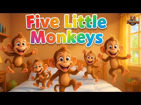Five Little Monkeys Jumping on the Bed | Nursery Rhyme for Kids | Fun Baby Songs & Learning Videos