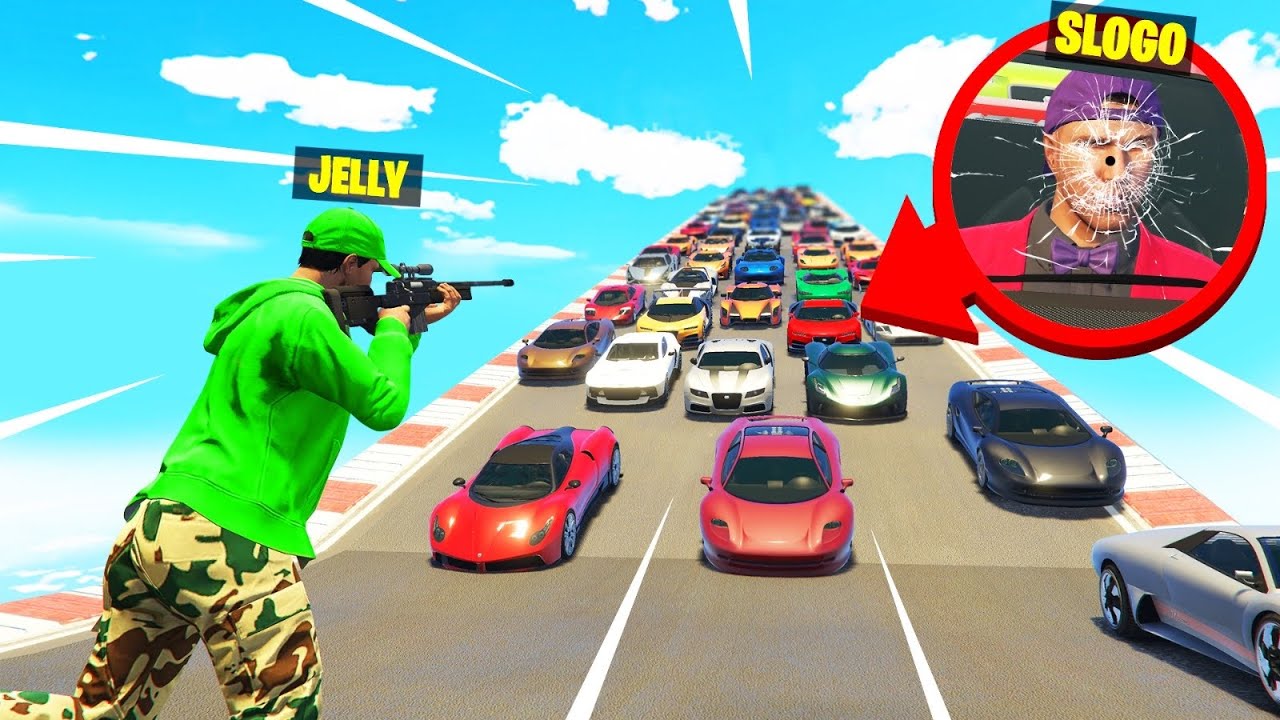 1 Sniper vs. 200 CARS! (GTA 5)