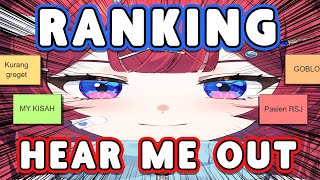 RANKING HEAR ME OUT-NYA PARA BAKADOMO...👅👅