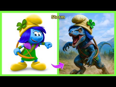 HOW THE SMURFS : LOST VILLAGE MOVIE CHARACTERS LOOK AS DINOSAUR!