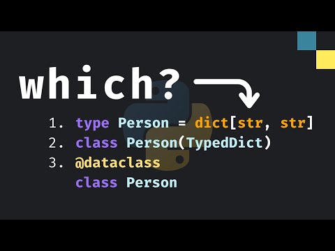 3 ways to type a dictionary in Python (TypedDict VS @dataclass)