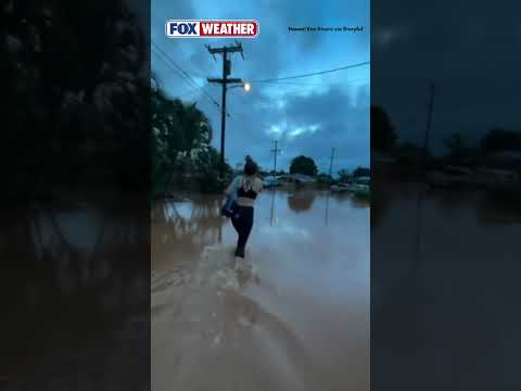 Video Shows Residents Walking Through Floodwater Helping to Evacuate Homes in Hawaii