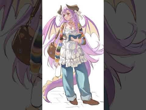 Drawing a cute dragon girl #characterdesign  #procreate  #originacharacter #digitalart #speedpaint