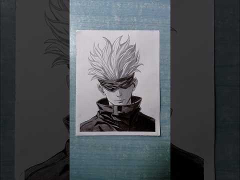 Saturo Gojo anime drawing. #jujutsukaisen #gojo #drawing #anime #shorts