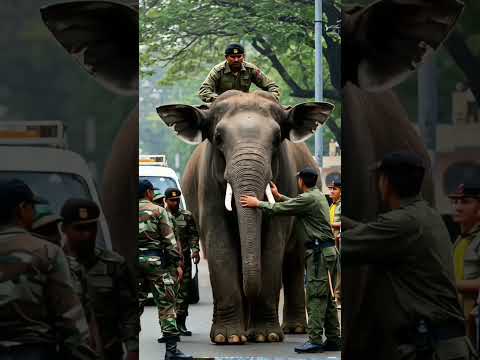 pak army saved the elephant 😮😎🤗❤️❤️ #army #foji #elephant #jungle