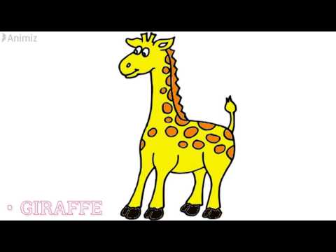 How to Draw Giraffe !  Easy Drawing for kids ! Hand Writing Animation ! Little Fun2shh
