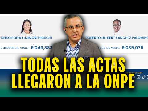 Al 98.32% solo quedan por resolver 1,557 actas por el Jurado Electoral Especial