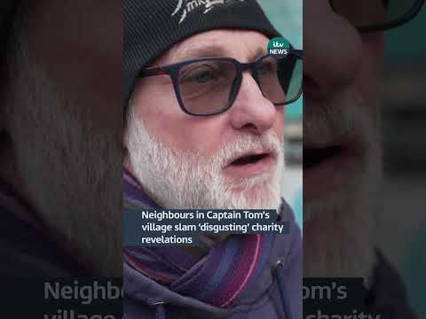 Neighbours in Captain Tom's village slam 'disgusting' charity revelations #itvnews #shorts