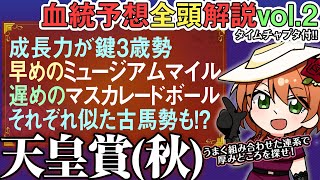 天皇賞(秋)2025 血統的成長力に差があるミュージアムマイルとマスカレードボールの考え方 全馬血統解説vol.2 #四条大学血統ゼミ🏇🧬