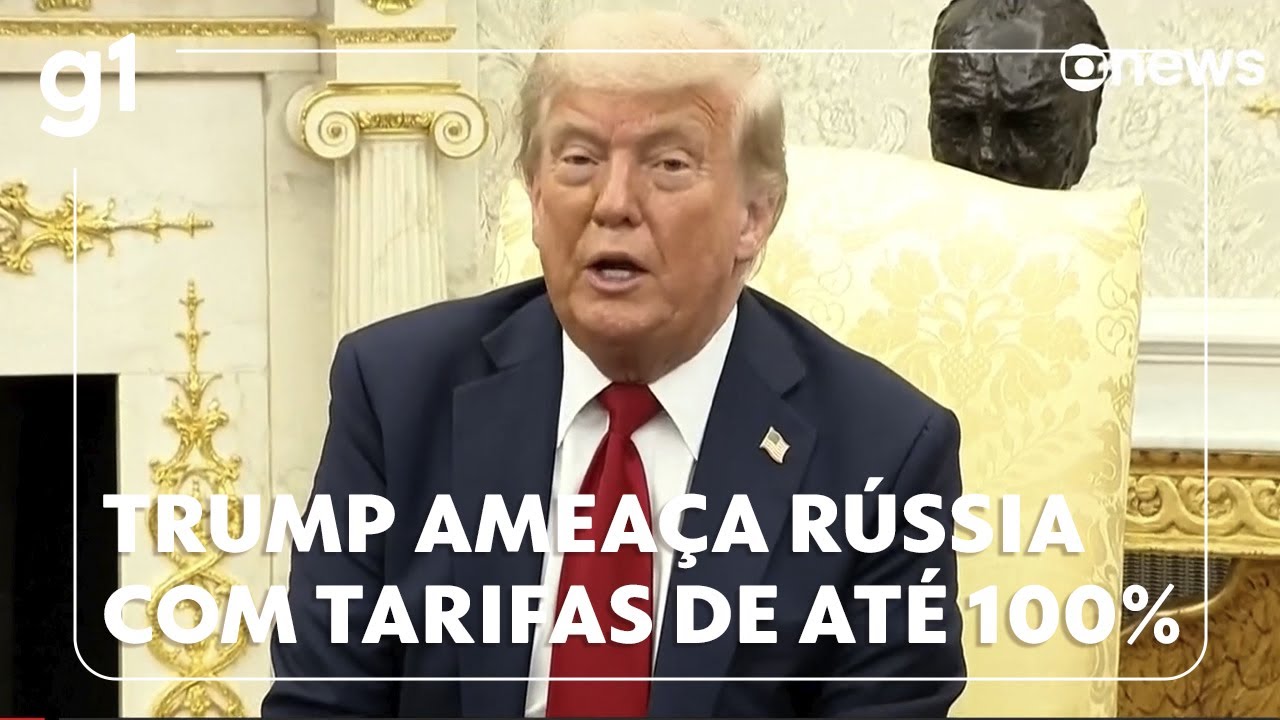 Trump ameaça impor tarifa de até 100 sobre produtos russos caso não haja avanços em um cessar fogo