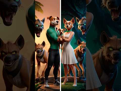🐶👑 The Puppy King vs Hyenas 🌅🔥 #animation #funny #cartoon