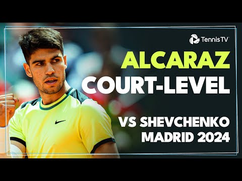 Carlos Alcaraz vs Alexander Shevchenko Court-Level Highlights 😮‍💨 | Madrid 2024