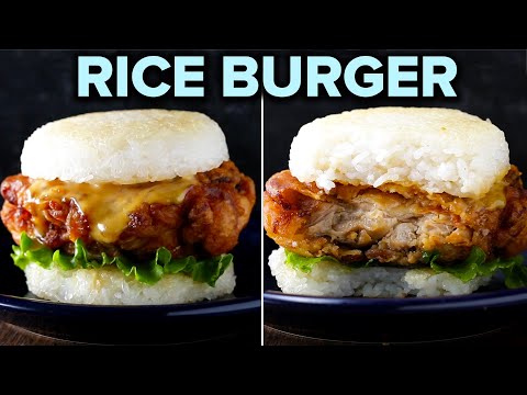 Japanese-Style Fried Chicken Rice Burger