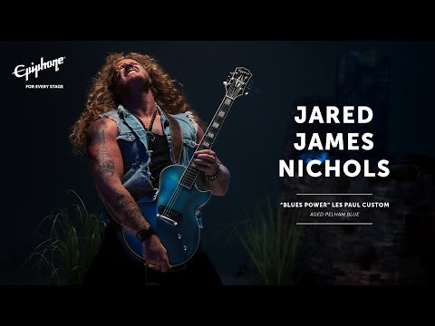 Introducing The Epiphone Jared James Nichols “Blues Power” Les Paul Custom - Aged Pelham Blue