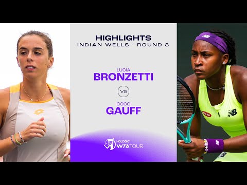 Lucia Bronzetti vs. Coco Gauff | 2024 Indian Wells Round 3 | WTA Match Highlights