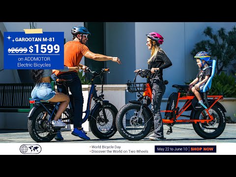 Claim your 00 OFF for Addmotor M-81 Fat Tire Electric Cargo Bike in World Bicycle Day
