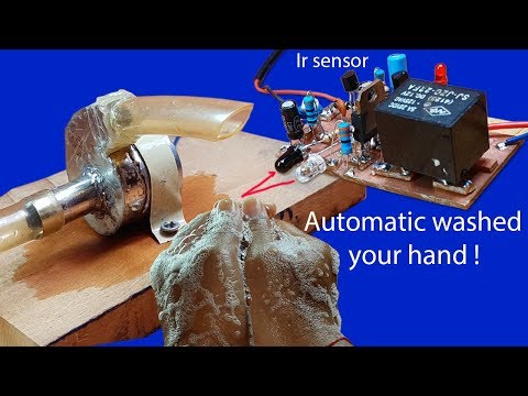 How to make automatic washed your hand circuit by using ir sensor circuit with relay 12V - UC7vxUlLQsvZhOKGbtyQp0OA