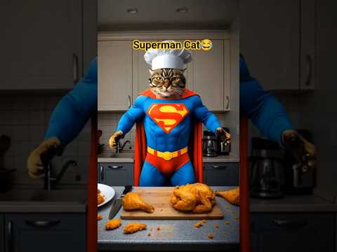 Super Man Cat😂 #cat #catlovers #catshorts #animals #funny #viral #fypシ #catvideo