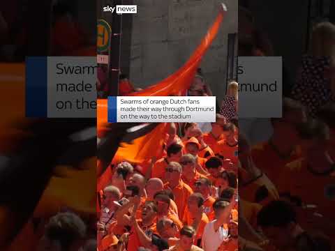 Sea of orange Dutch fans head to stadium