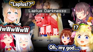 HoloGirls' Reaction To Laplus Getting Turned Into a Pig By AZKi In Min