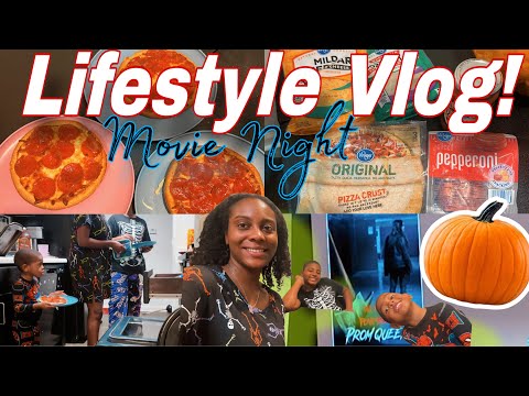 PREGNANT FAMILY MOVIE NIGHT| MAKING OUR OWN PIZZAS, PAINT PUMPKIN & POPCORN