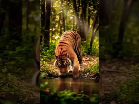 ☠️tiger drink to water 😲in forest ☠️🐅#tiger #cartoon