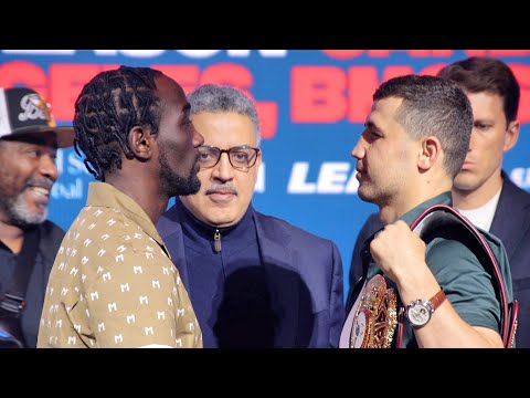 Return of the p4p king! Terence crawford stares down israil madrimov in first face off in nyc!