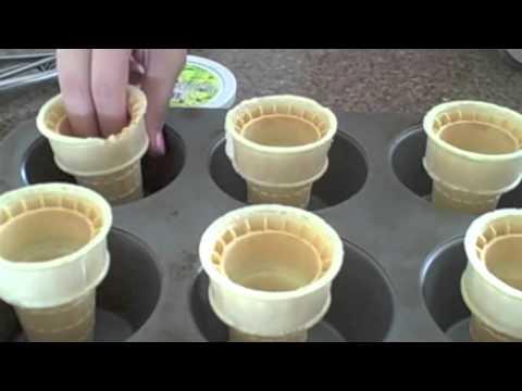 How To Make Ice Cream Cone Cupcake WIth Two Scoops