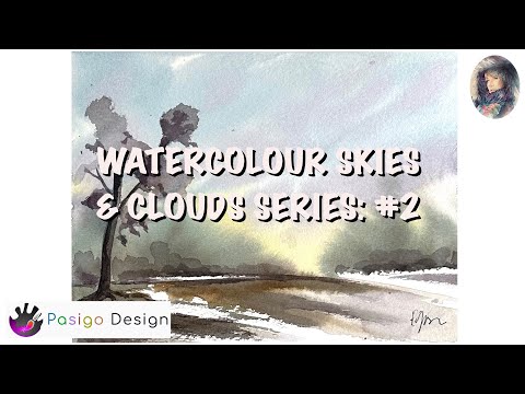 Watercolour Skies and Clouds Study #2